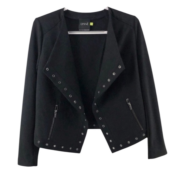 Lysse Black Grommet Stretch Moto Jacket - Picture 1 of 9